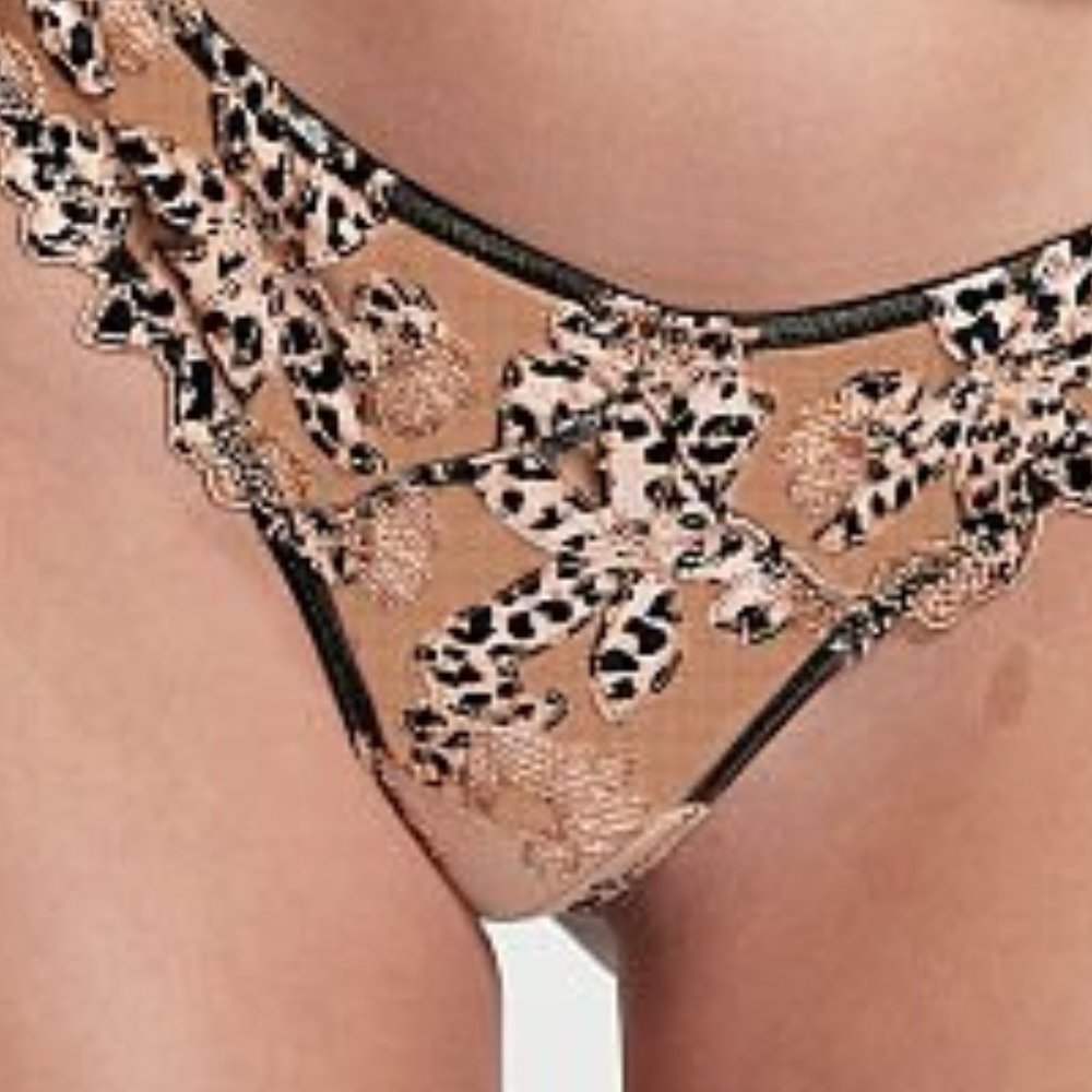 VS Very Sexy Floral Embroidered Thong Panty & Waist Cincher Leopard - Picture 10 of 16